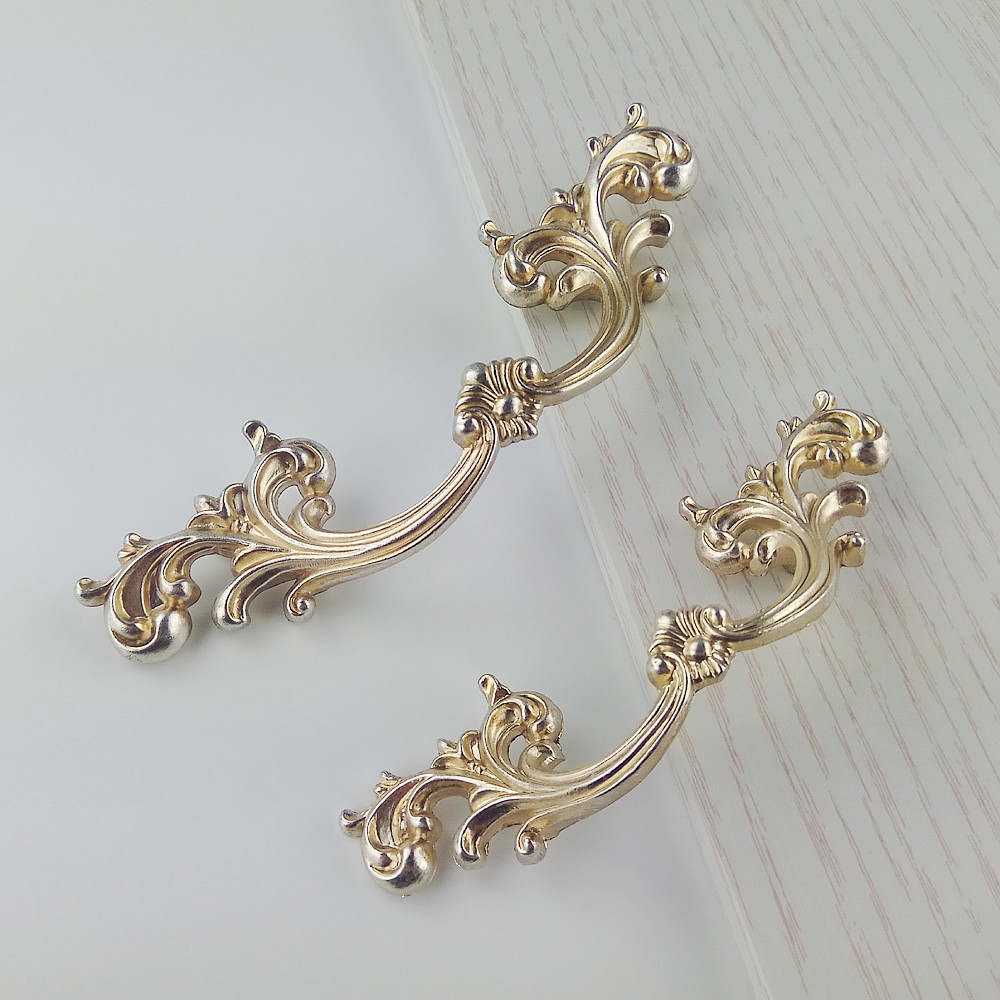 Vintage Furniture Hardware Pulls - アンティークシルバークラシック家具ハードウェアハンドルキッチンキャビネット引き戸引き出しワードローブ食器棚ドレッサーハンドルプルノブ