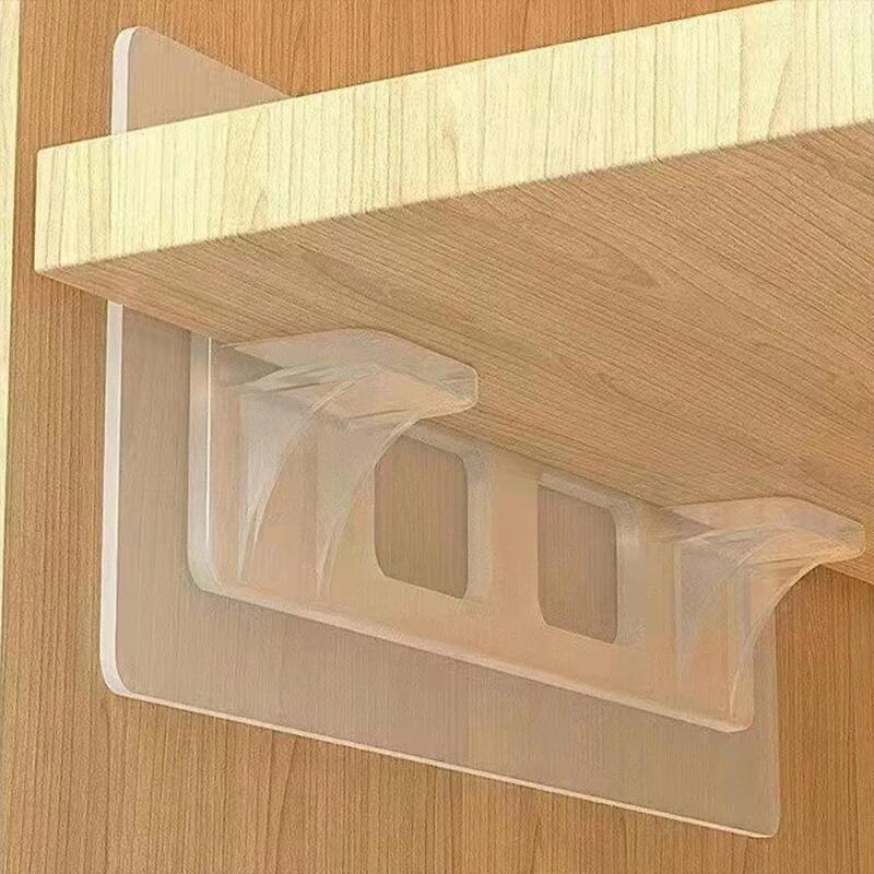 Shelf Peg Support - 4/6/12個入り 粘着式棚支持ペグ 棚クリップ ドリル不要 キャビネット仕切りブラケット 木製棚板用