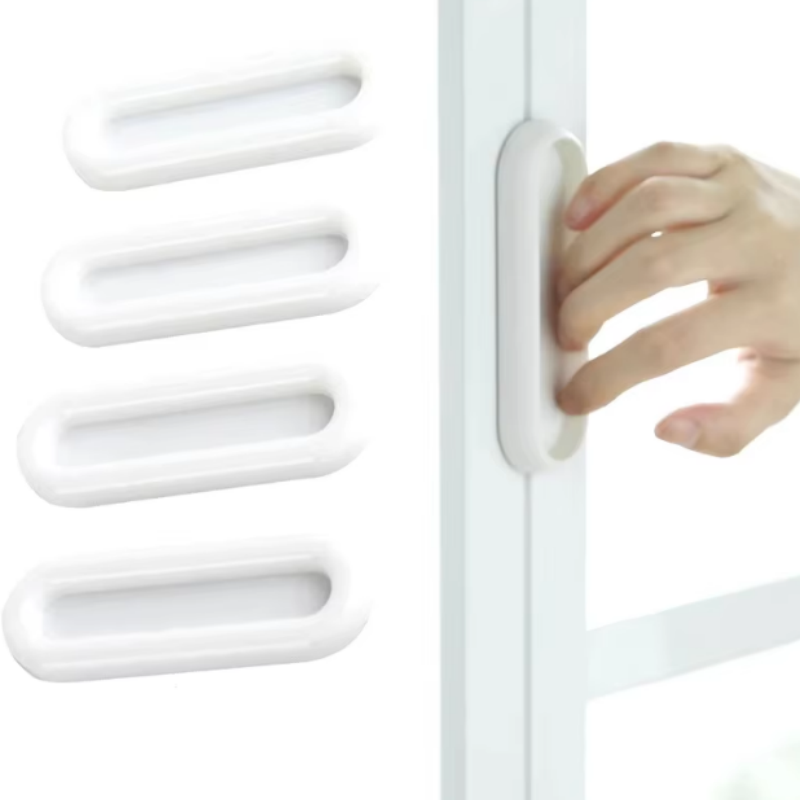Furniture Hardware China - 4 個の自己粘着ドアノブ楕円形ドアハンドル室内ドア用ガラス窓キャビネット引き出し滑り止めグリップ補助ハンドル