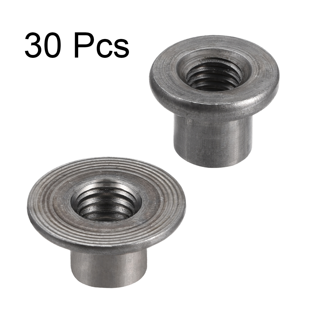 Furniture Hardware Threaded Inserts - 30個入り M8 M10 カーボンスチール製 丸型ベースねじ込み式ティーナット 家具接続用