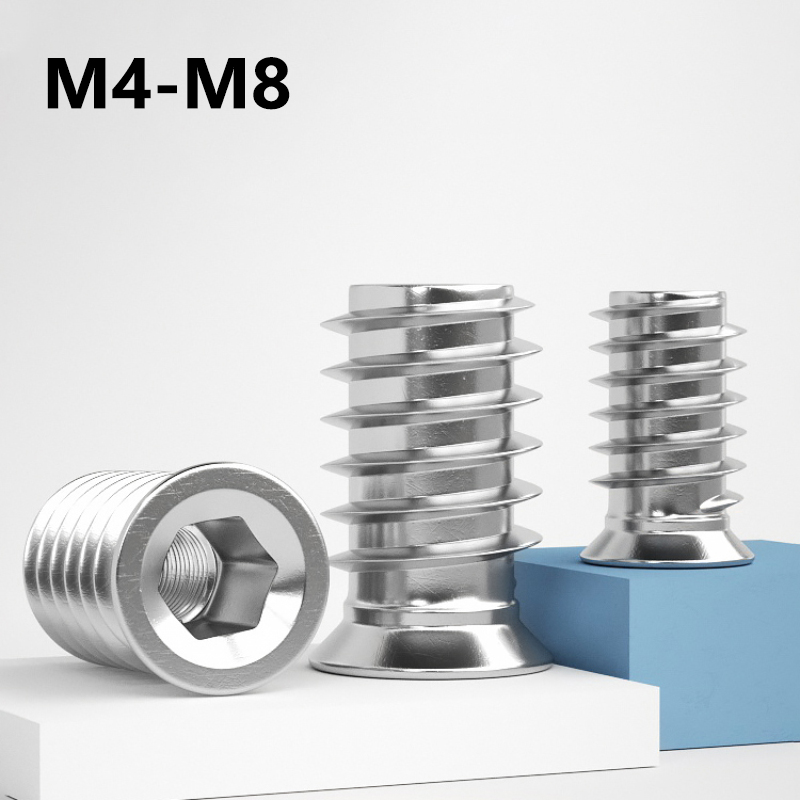 Furniture Hardware Threaded Inserts - 304 ステンレス鋼六角ソケット皿穴インサートナット M4 M5 M6 M8