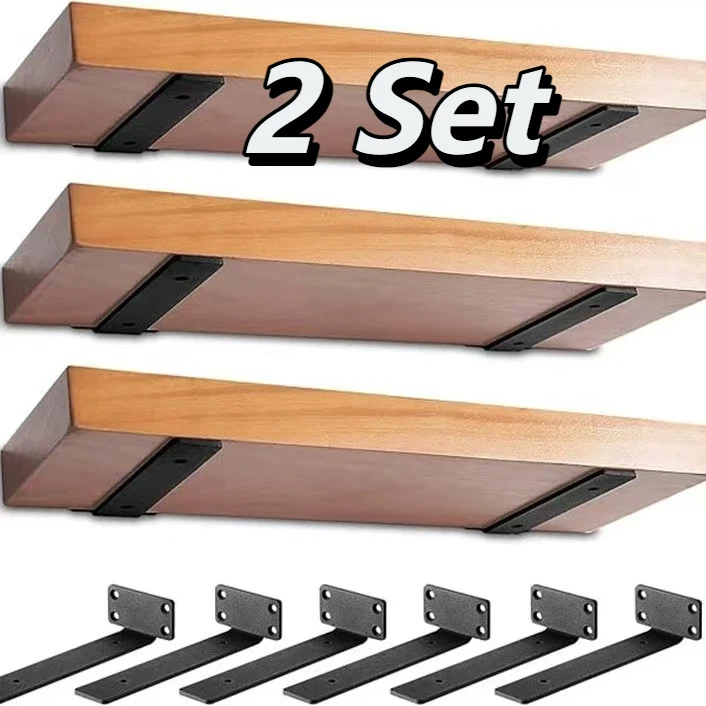 Shelf Peg Support - 2セットの頑丈なフローティングシェルフブラケット、拡張ネジ付き、壁掛け棚サポート、書籍、植物、スピーカー、装飾ブラケット用