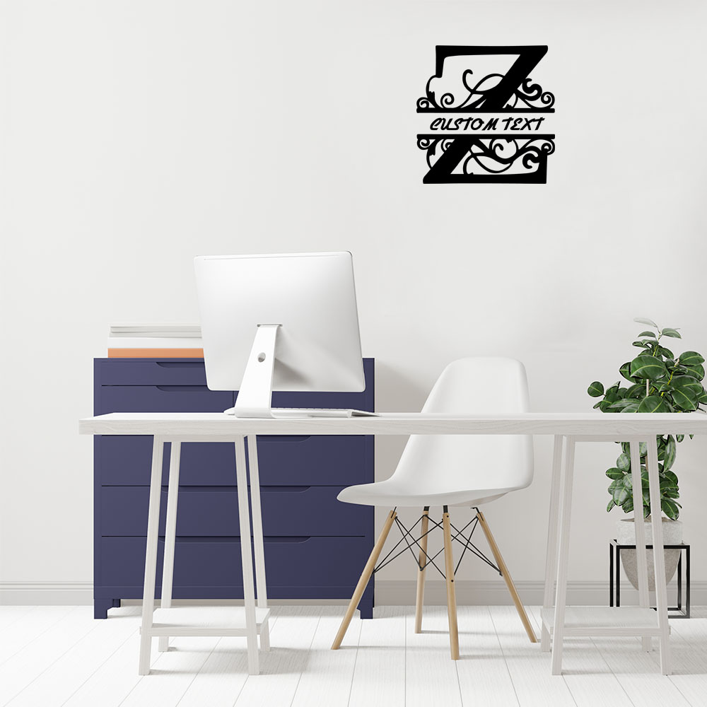 Z. A. Furniture - 1PC ホット販売文字 Z カスタマイズ可能なテキスト名壁デカールアートビニールステッカー研究室用背景壁アートデカール