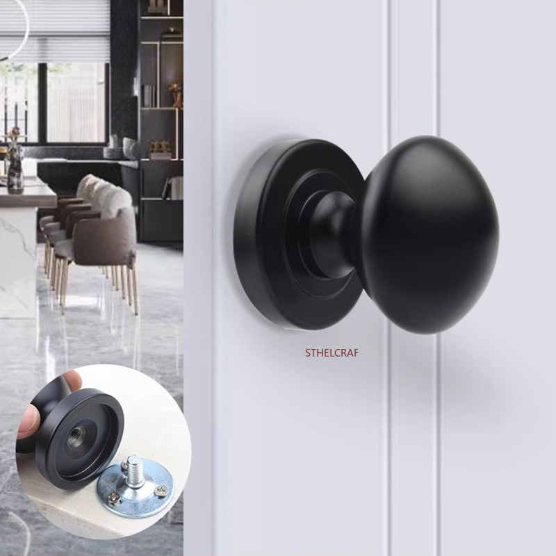 Furniture Hardware China - 亜鉛合金納屋のドアハンドル屋内寝室の木製ドアラウンド単穴ハンドルワードローブドア引き出しノブ家具ハードウェア