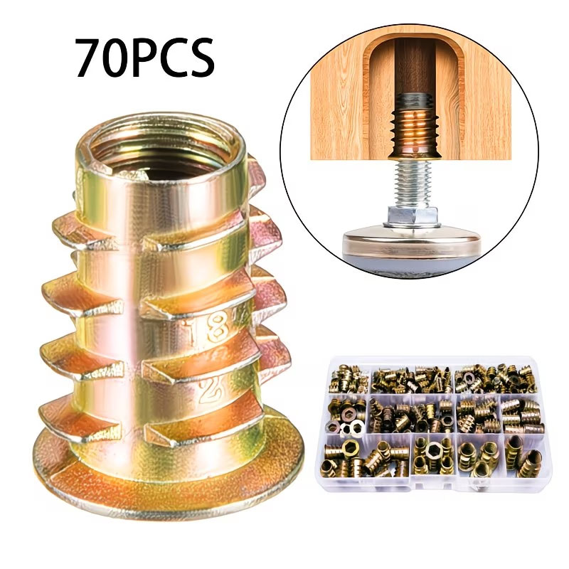 M4/M5/M6 ネジ付きインサートナット E-nut キッ - Furniture Hardware Threaded Inserts のレビューと価格