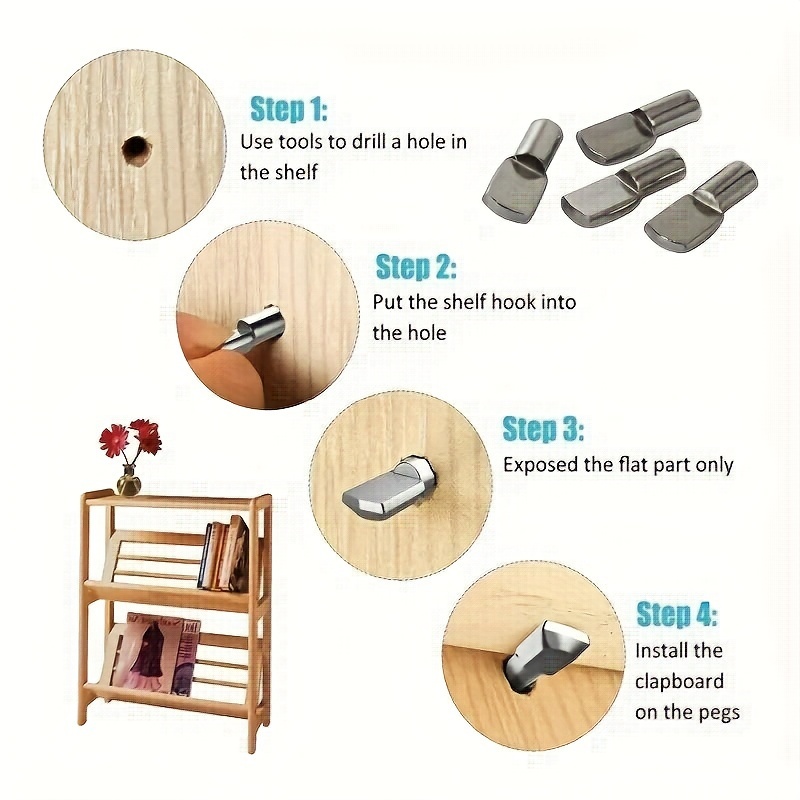 20/50個の棚ピンペグ、5mmスプーン形状ニッケルメッキ棚 - Shelf Peg Support のレビューと価格