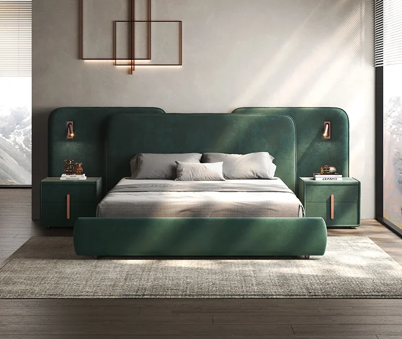 デザイナー寝室家具、大きなヘッドボード、布張り、1.8mダブ - Z. A. Furniture のレビューと価格