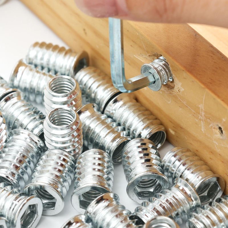 10/50x ネジ付きインサート 木製インサートナット 炭素 - Furniture Hardware Threaded Inserts のレビューと価格