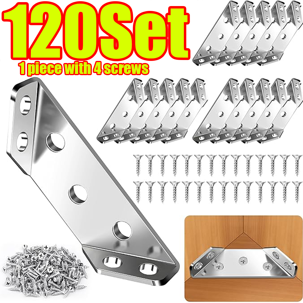 1-120セット家具コーナーコネクターステンレス鋼アングルコ - Shelf Peg Support のレビューと価格