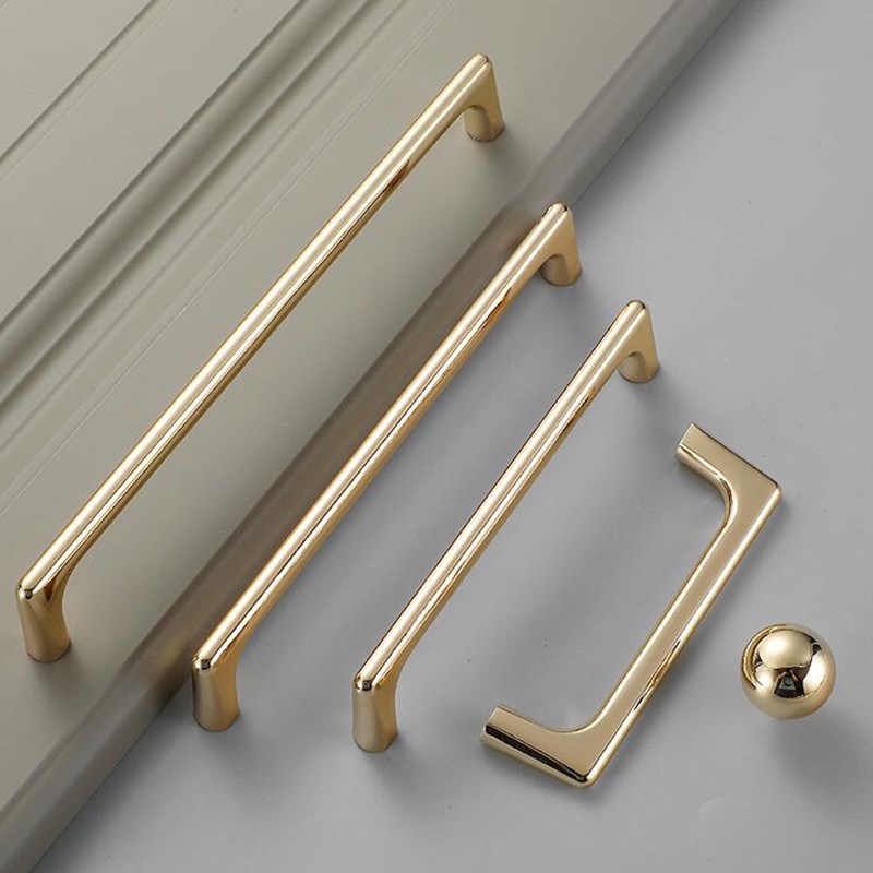 亜鉛合金ブライトゴールドキッチンキャビネットドアハンドルモダ - Drawer Pull Gold のレビューと価格