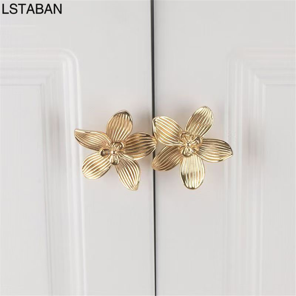 花型ソリッドゴールドキッチンキャビネットドアハンドル亜鉛合金 - Drawer Pull Gold のレビューと価格