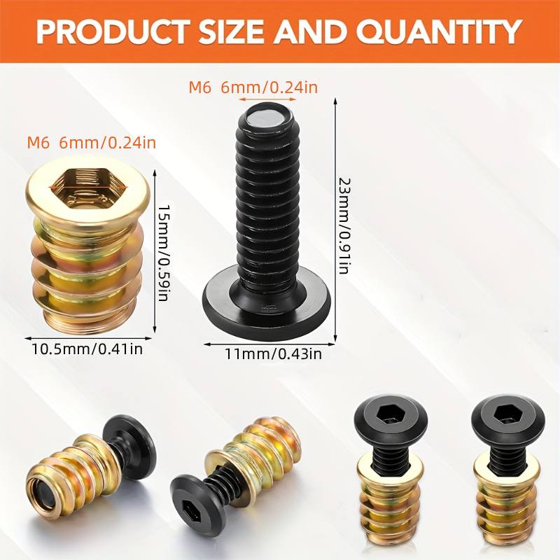 10 個のネジ付きインサートナットコンビネーションツールキッ - Furniture Hardware Threaded Inserts のレビューと価格