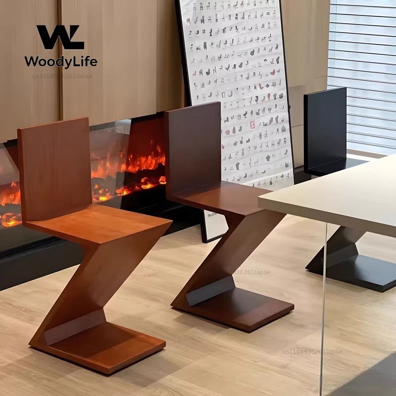 ウォールナットヴィンテージ無垢材ダイニングチェア、Z型背もた - Z. A. Furniture のレビューと価格