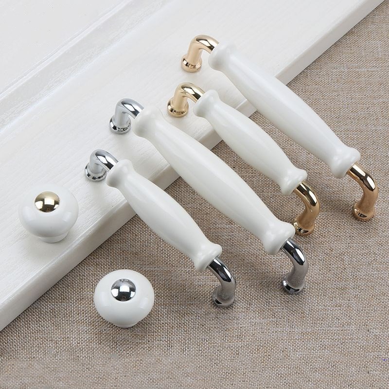 白いセラミック製ドアハンドル、モダン家具ノブ、亜鉛合金セラミ - Furniture Hardware China のレビューと価格