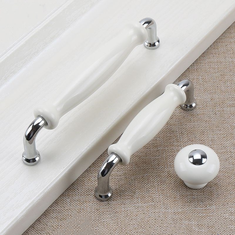 白いセラミック製ドアハンドル、モダン家具ノブ、亜鉛合金セラミ - Furniture Hardware China のレビューと価格