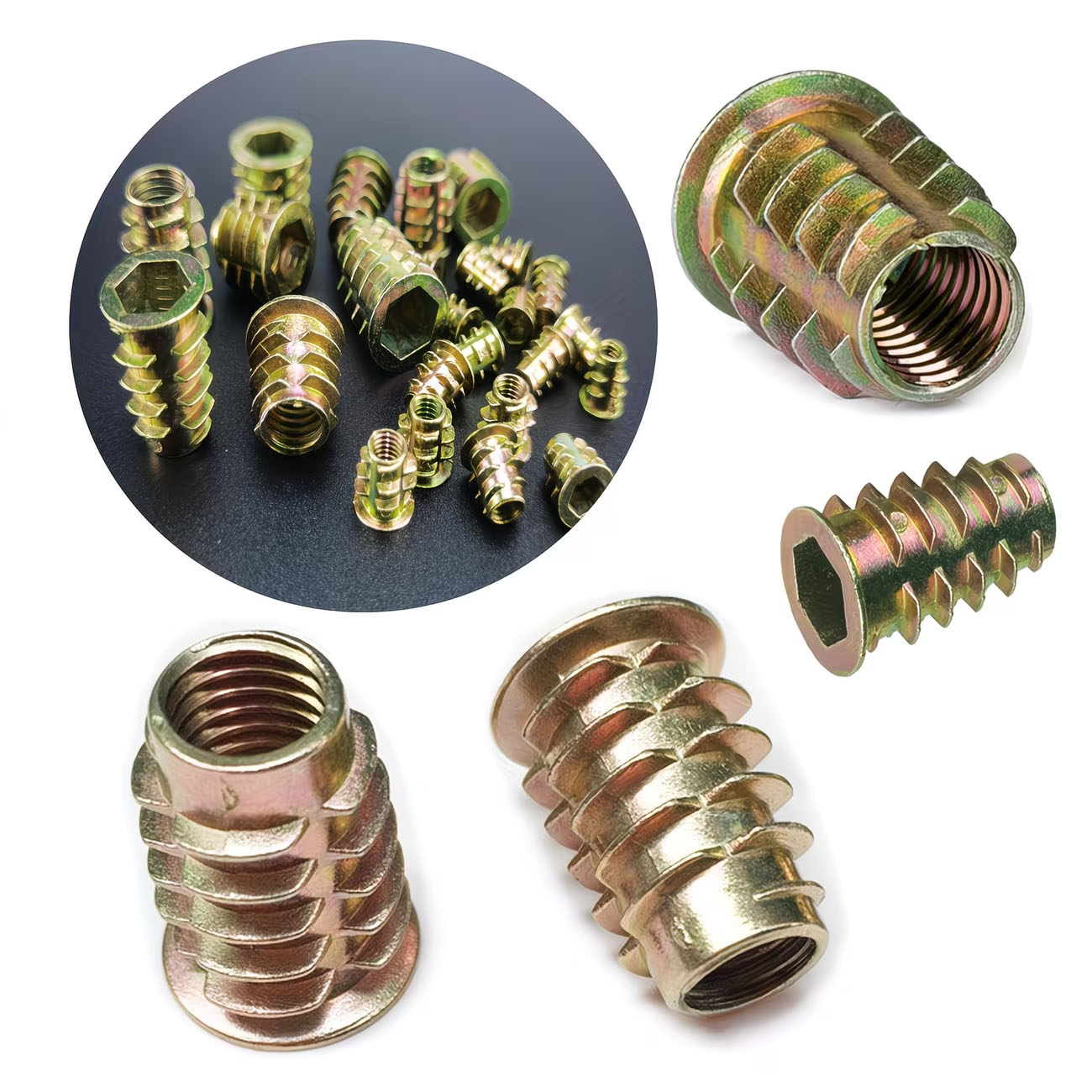 70個入りネジ付きインサートナットEナットキットフラッシュナ - Furniture Hardware Threaded Inserts のレビューと価格