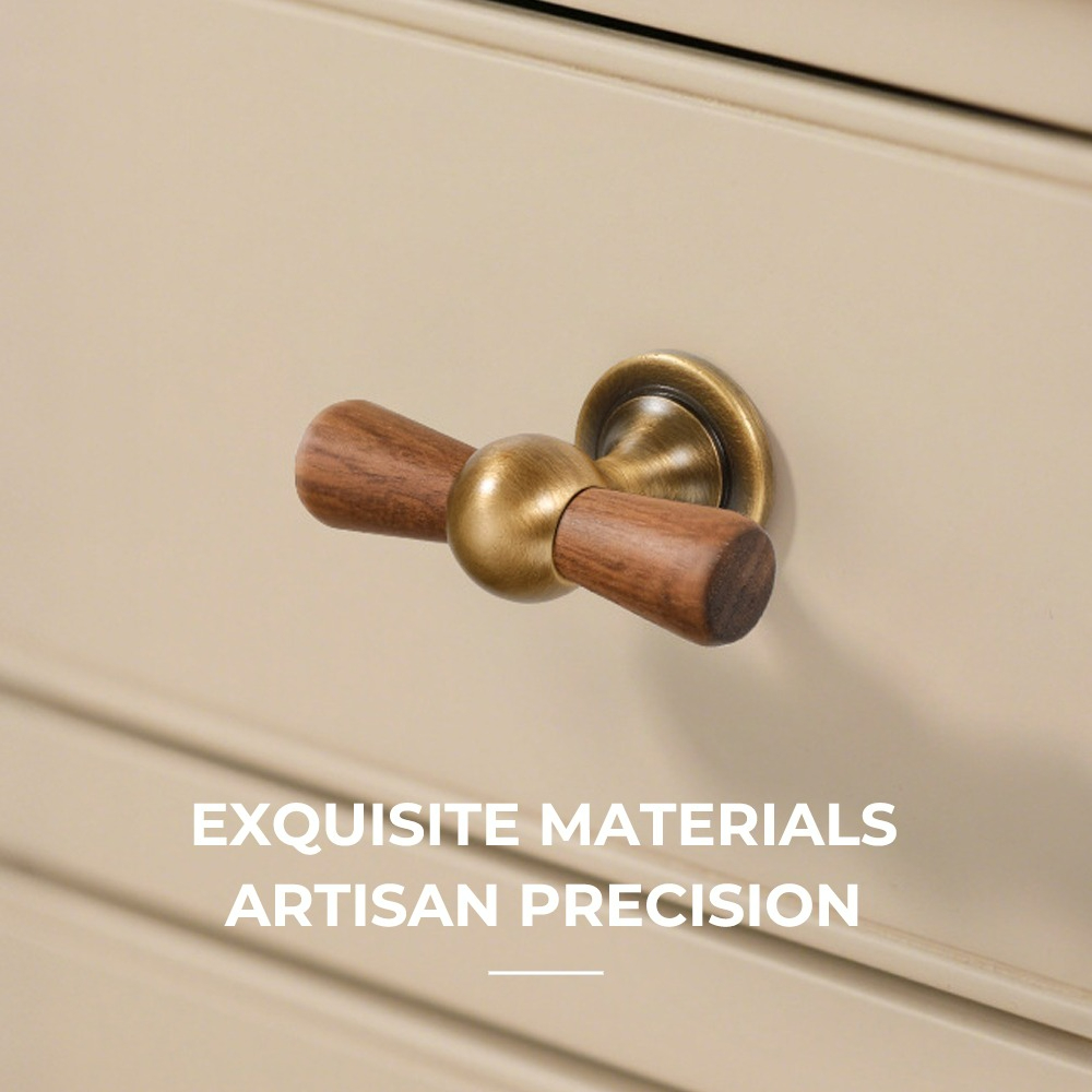 ヴィンテージクルミ真鍮ハンドルラウンドノブ食器棚ハンドルライ - Vintage Furniture Hardware Pulls のレビューと価格