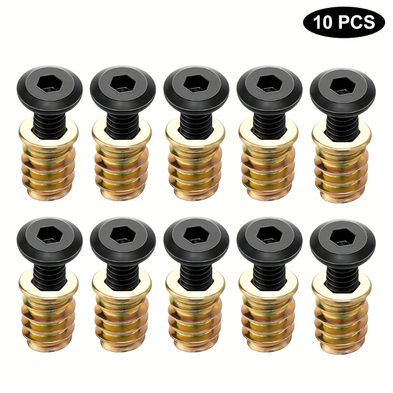 10 個のナットねじ込みインサート組み合わせツールキット木製 - Furniture Hardware Threaded Inserts のレビューと価格