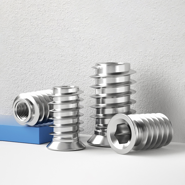 304 ステンレス鋼六角ソケット皿穴インサートナット M4  - Furniture Hardware Threaded Inserts のレビューと価格