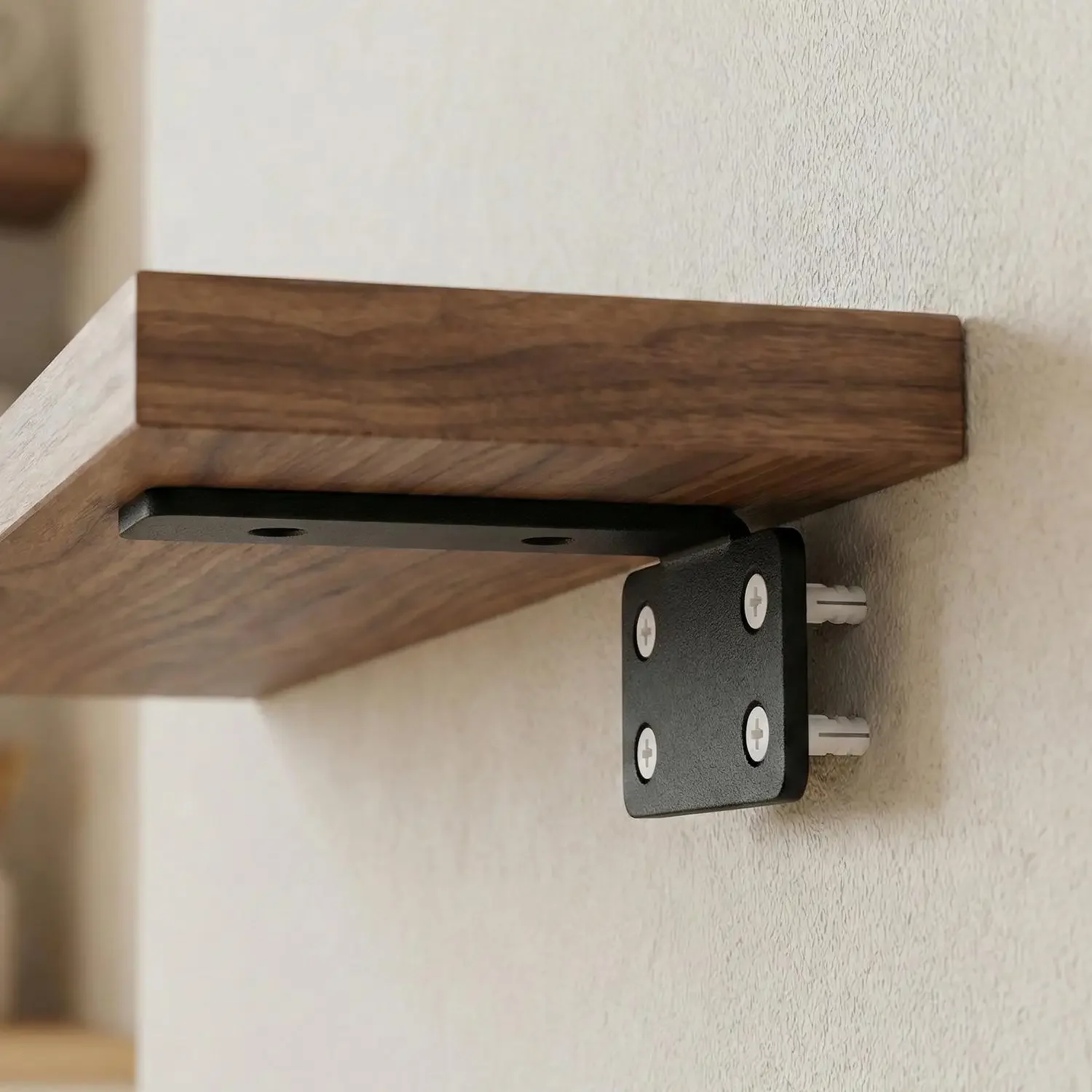 2セットの頑丈なフローティングシェルフブラケット、拡張ネジ付 - Shelf Peg Support のレビューと価格
