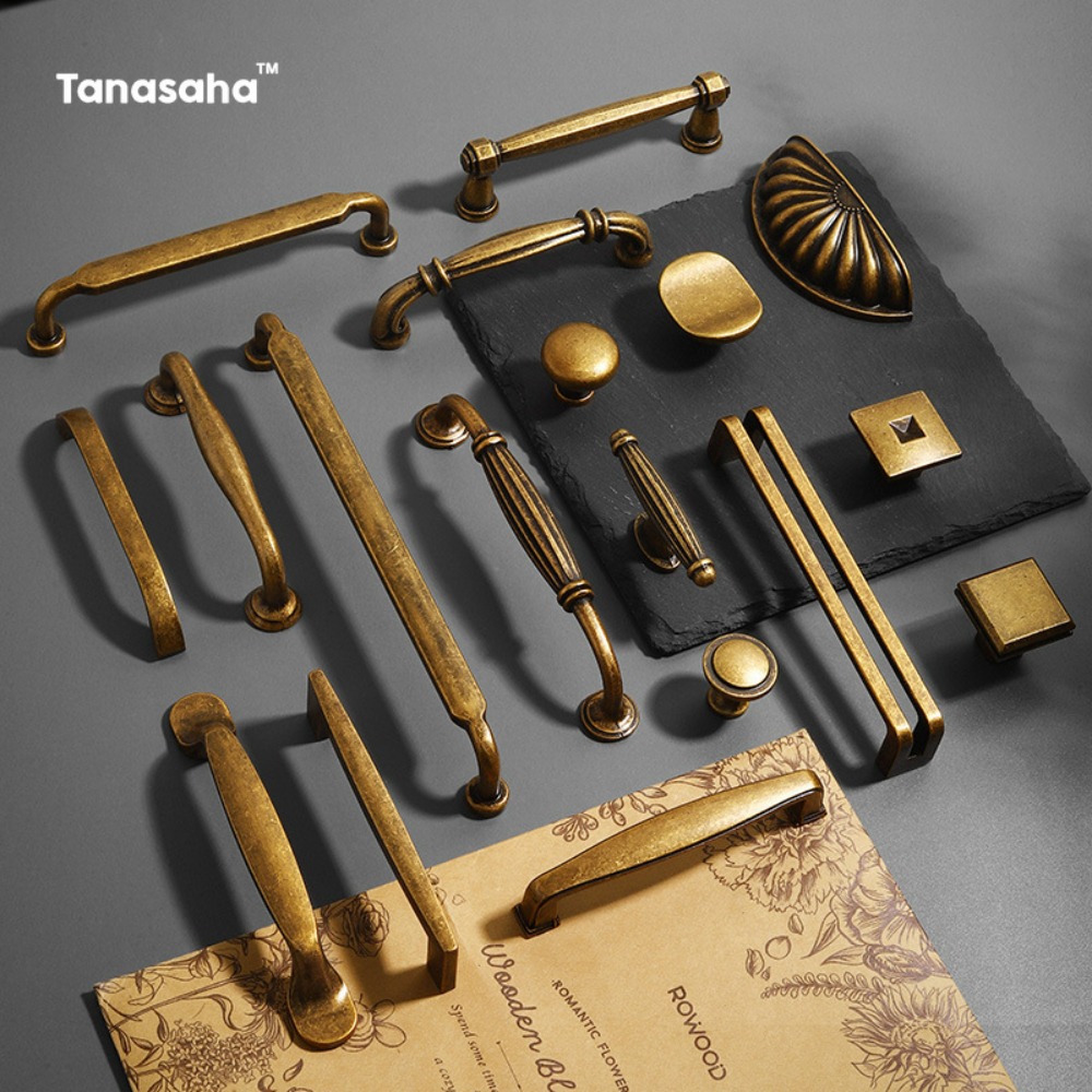 引き出し取手亜鉛合金ヴィンテージ銅キャビネットハンドルワード - Vintage Furniture Hardware Pulls のレビューと価格