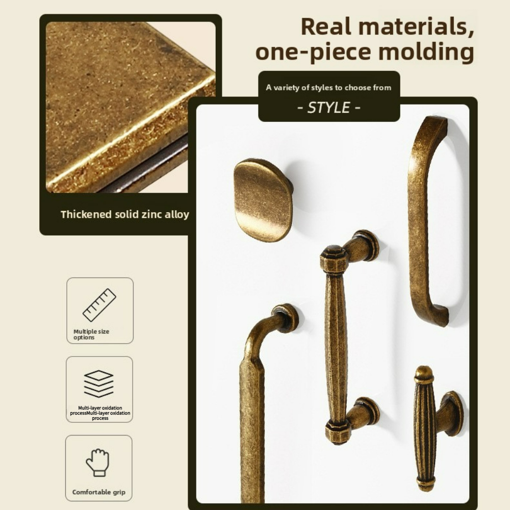 引き出し取手亜鉛合金ヴィンテージ銅キャビネットハンドルワード - Vintage Furniture Hardware Pulls のレビューと価格