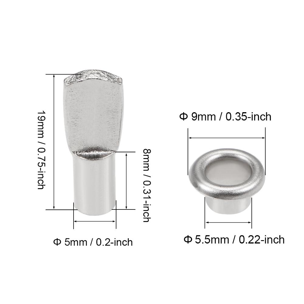 Uxcell 20-200個のシェルフブラケットペグ5x 1 - Shelf Peg Support のレビューと価格