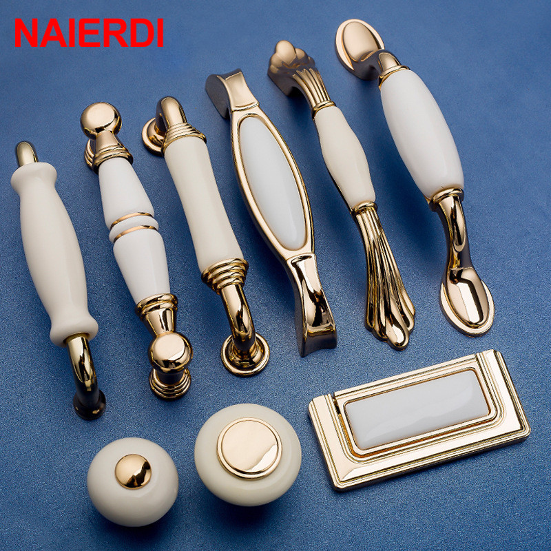 NAIERDI ゴールドホワイトクリームキャビネットハンドル - Drawer Pull Gold のレビューと価格